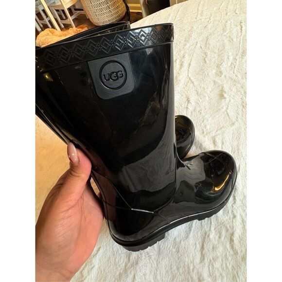 Ugg Black Rain Boots Size 13C - Picture 4 of 7
